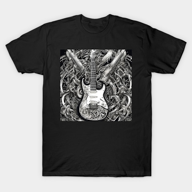 Guitar Art Design Image T-Shirt by Abeer Ahmad